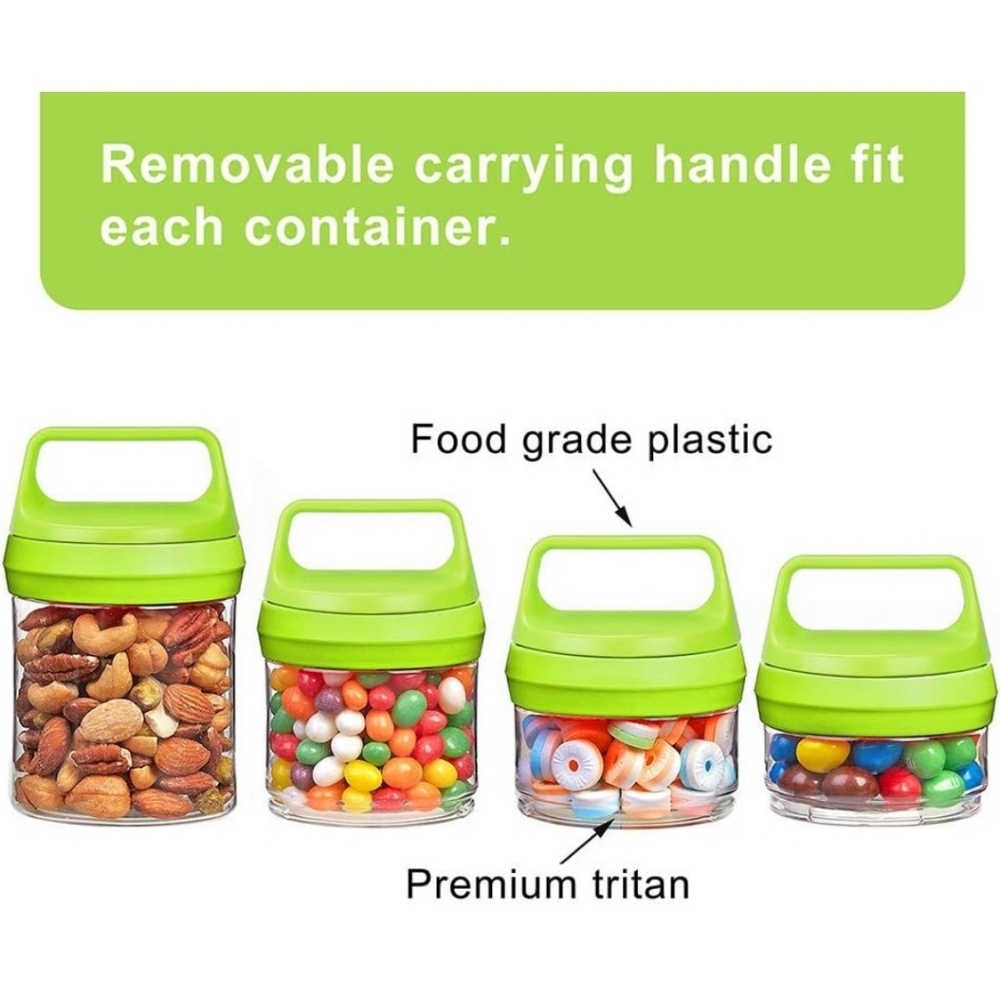SELEWARE Stackable Snack Jars Twist Lock Stackable Containers Set Food Storage - Picture 2 of 8